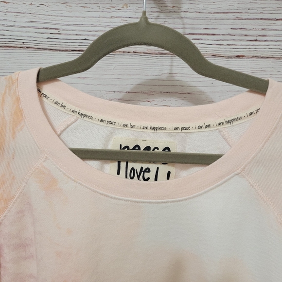Peace Love World Crewneck Side Tie Pullover - Picture 6 of 13